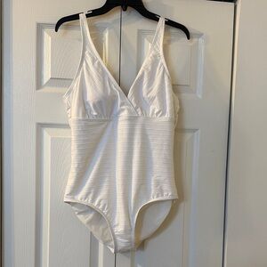 Lands' End White Kids One Piece Bodysuit GORGEOUS NWT L